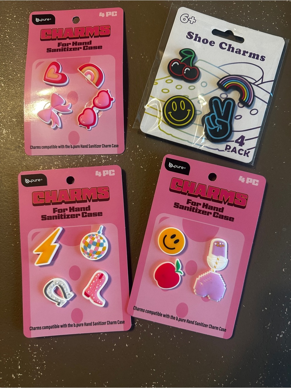 B Pure 4 pc Set of Case Charms for sanitizers bpure B.pure Limited Edition